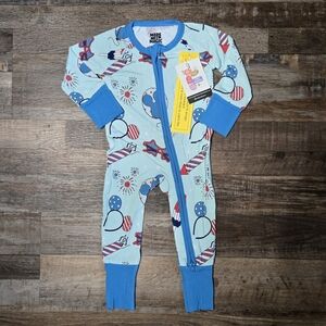 Made with Magic Disney Mickey Mouse 4th of July Firework Zipper Bamboo PJs